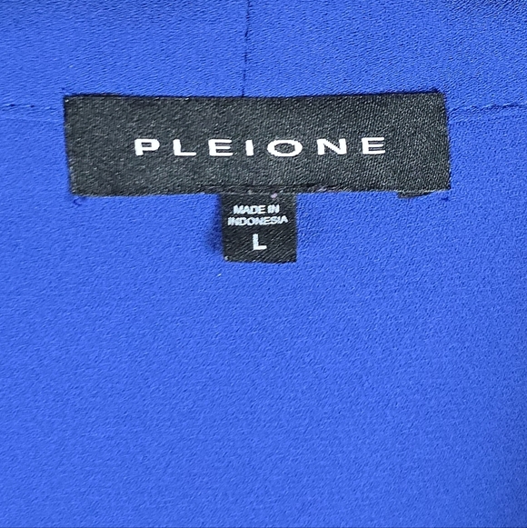 Pleione Royal Blue Tie Neck Blouse L - Picture 3 of 6